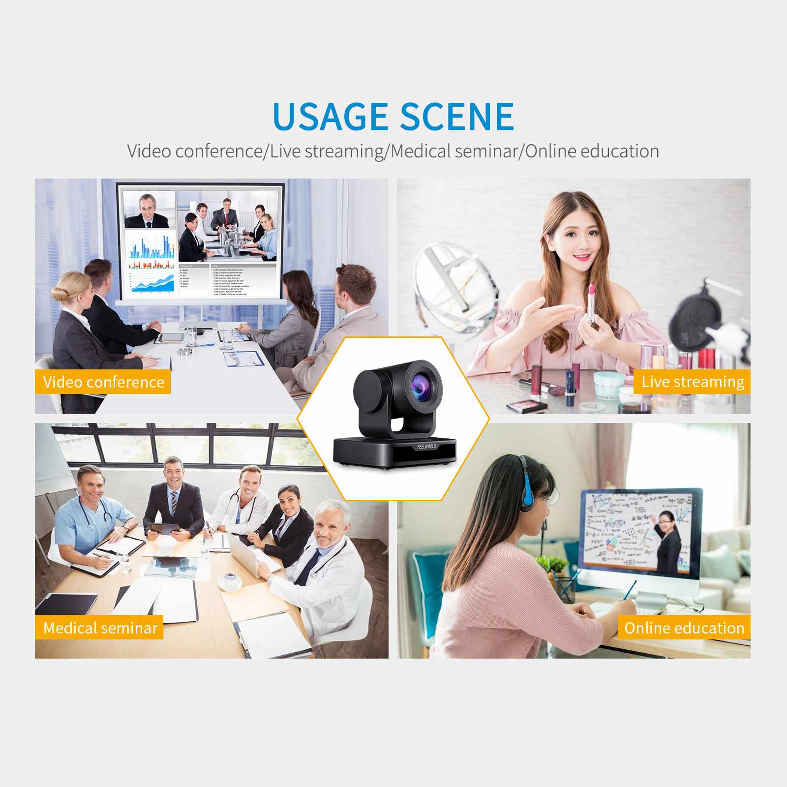 FeelWorld USB10X caméra PTZ USB 10x 1080p conférence direct