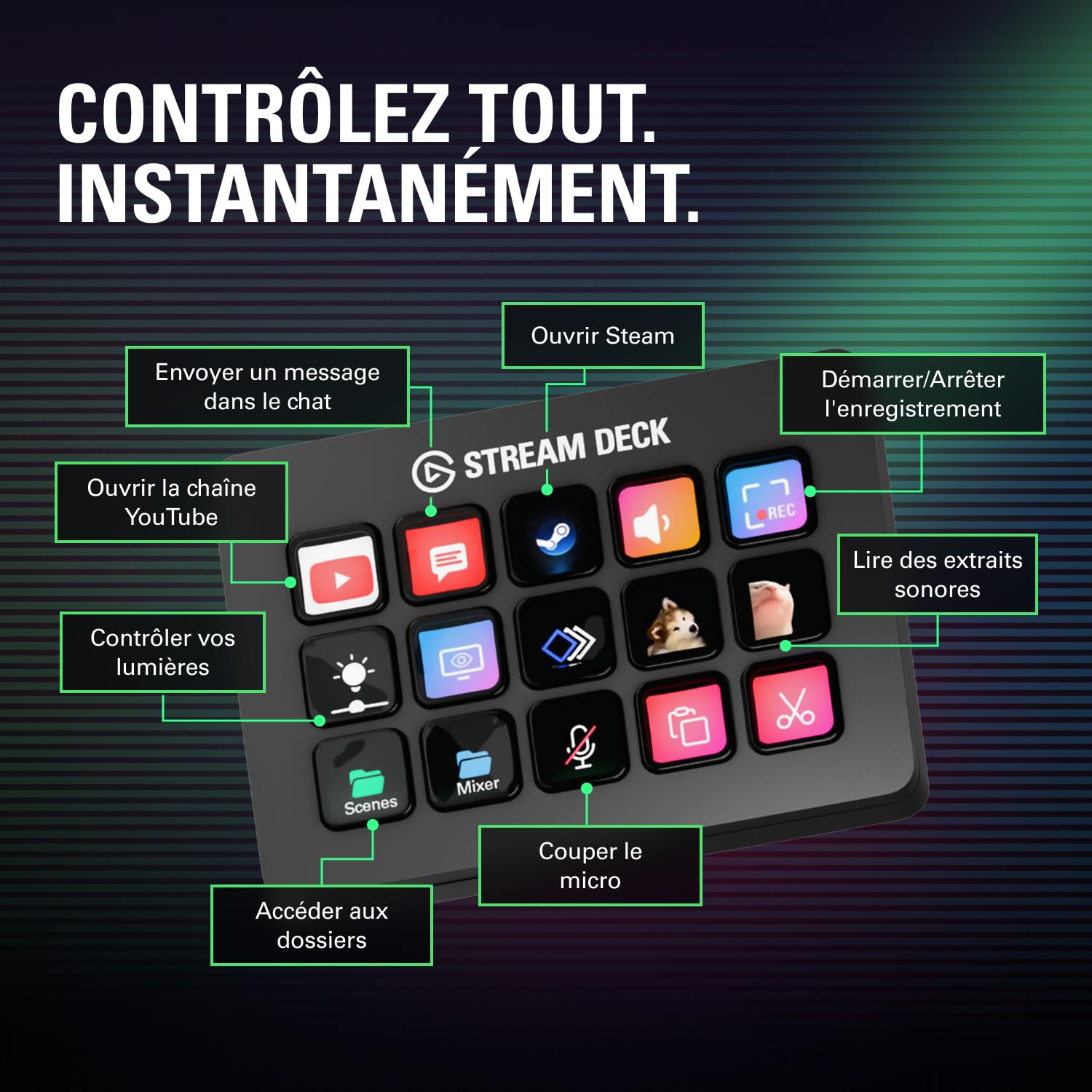 Elgato Stream Deck MK.2 contrôleur studio noir 15 touches