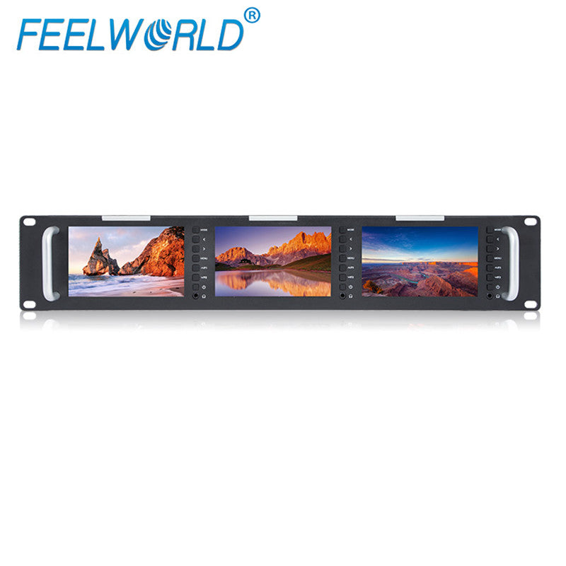 FeelWorld T51 Plus moniteur rack triple 5,5" 2RU SDI HDMI