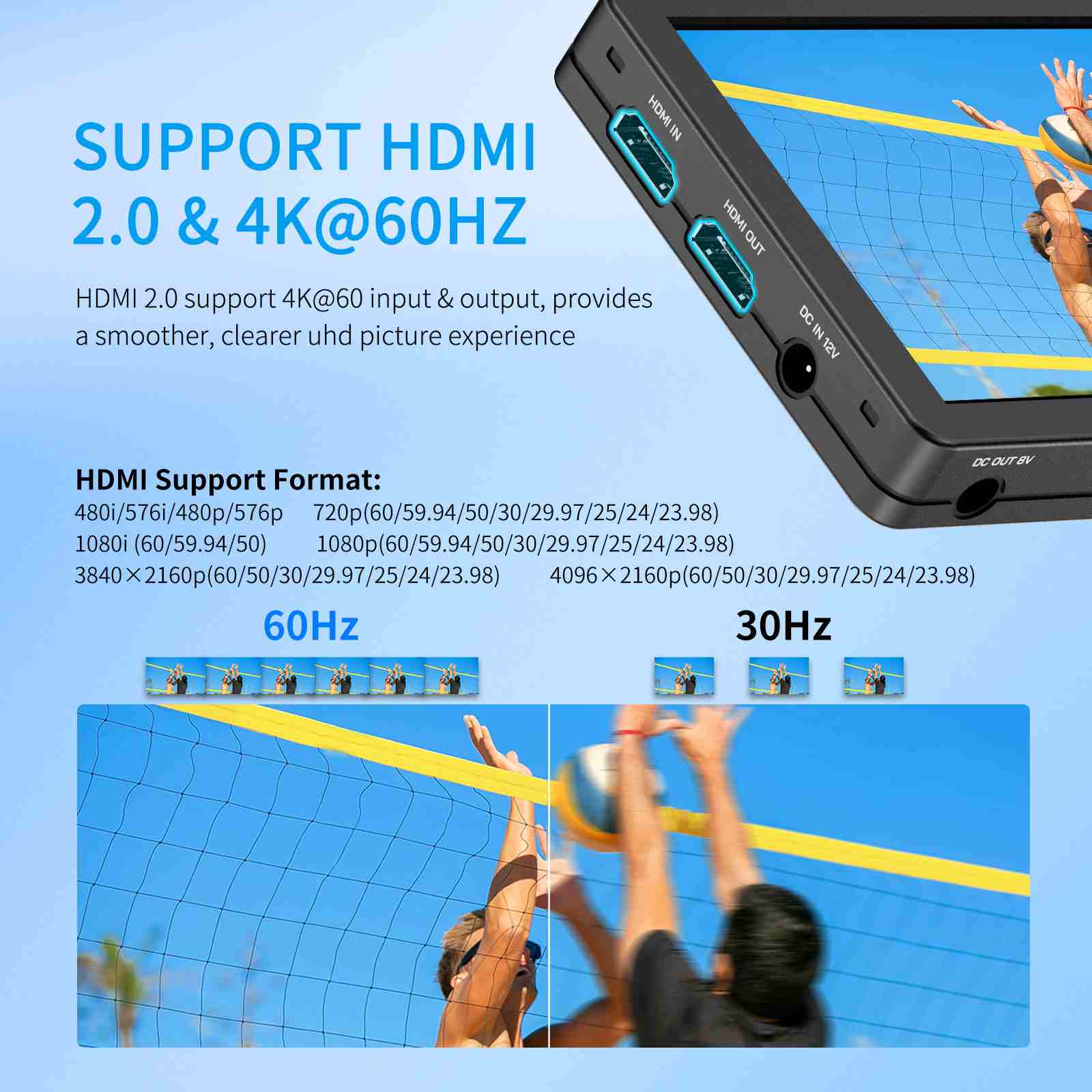FeelWorld Broadcast Monitor T6 6 pouces moniteur avec batterie