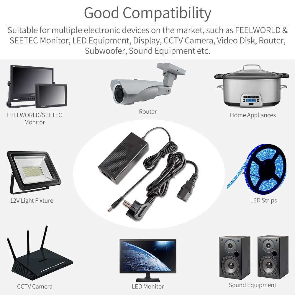 FeelWorld adaptateur secteur 12V 3A prise EU 36W