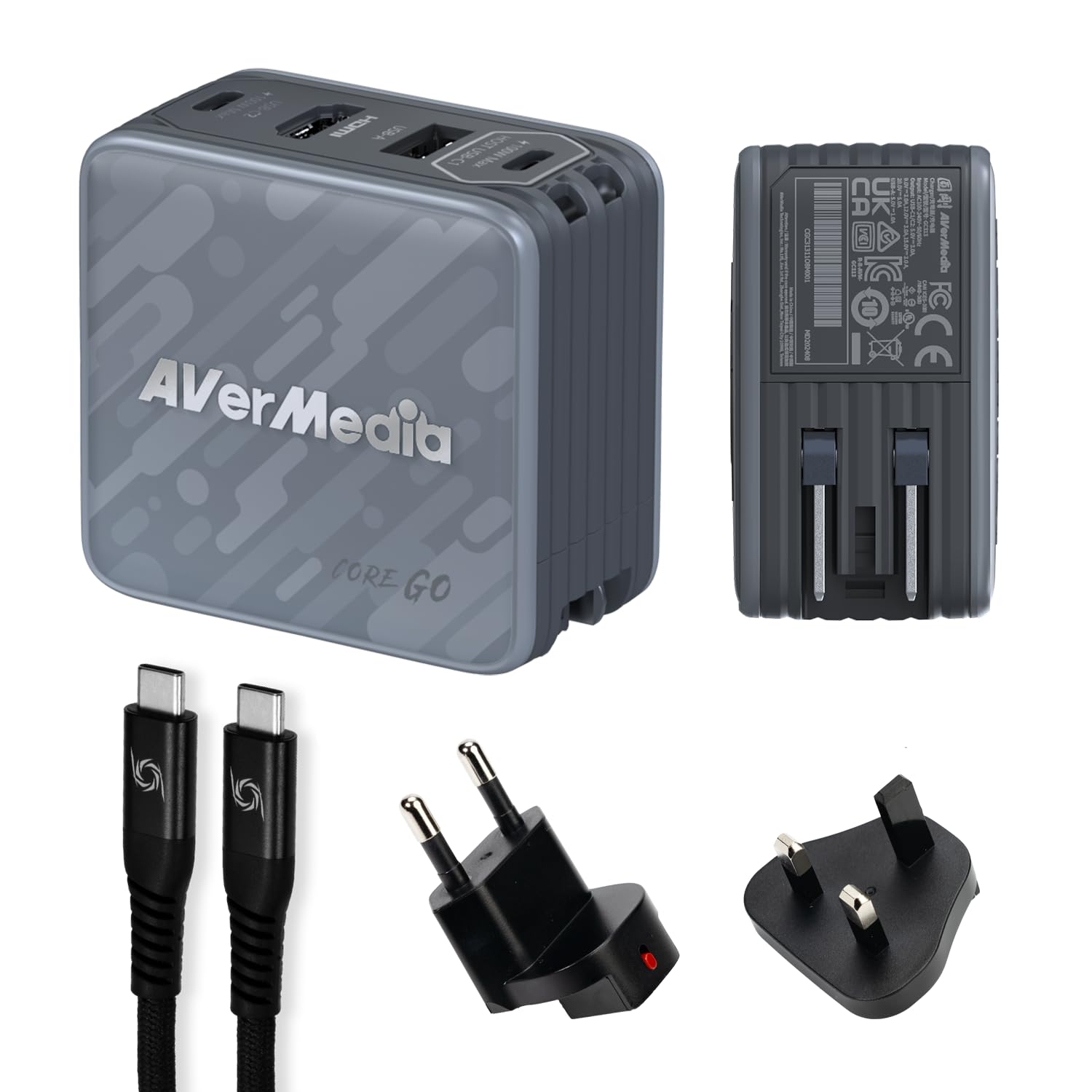 AVerMedia GO Series GC313 hub USB-C HDMI 4K noir