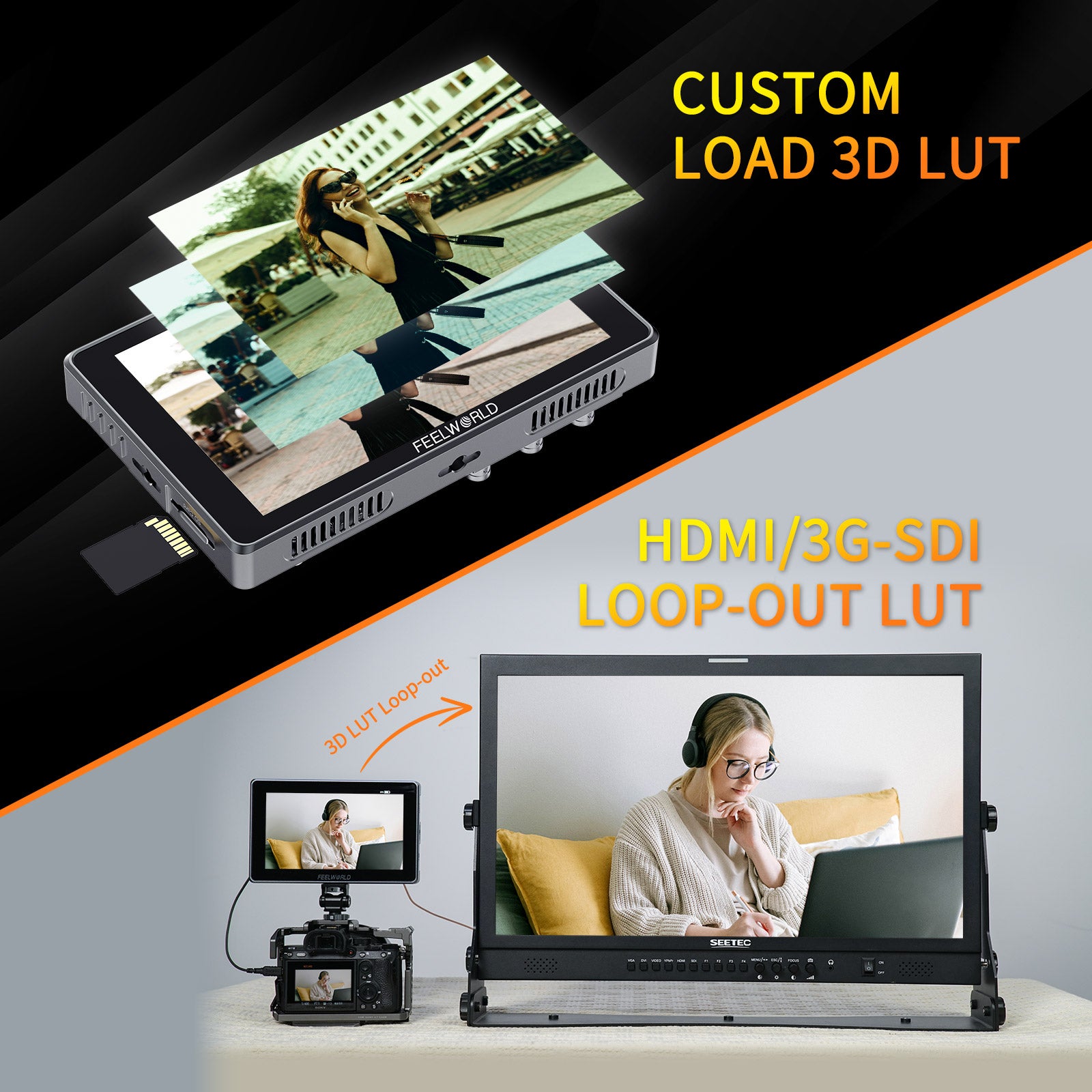 FeelWorld S7 Moniteur 7" 12G-SDI HDMI 1600nit tactile