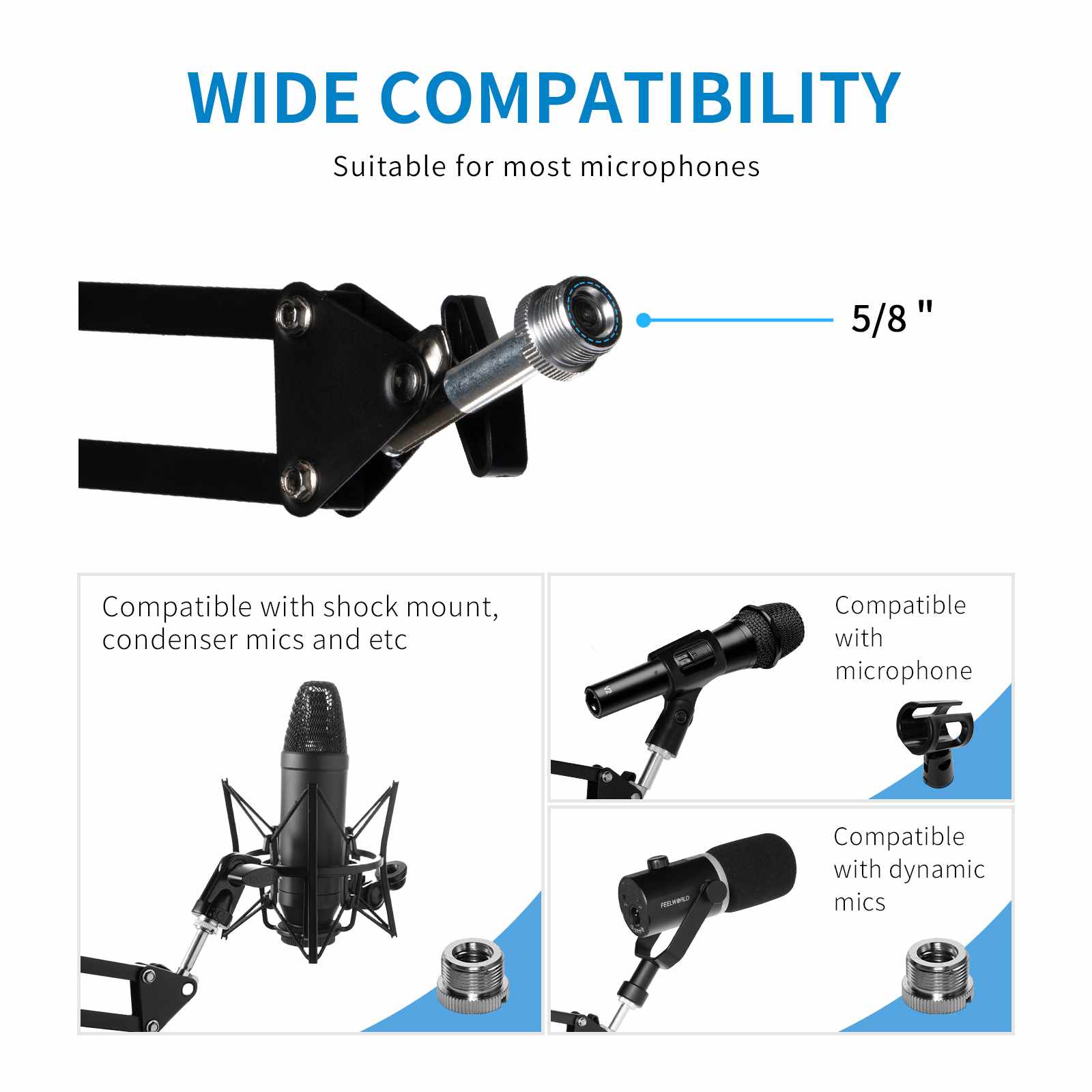 FeelWorld AMS1 bras micro articulé noir PM1