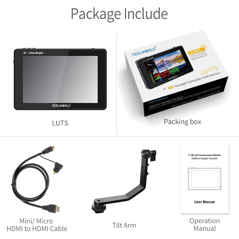 FeelWorld LUT7S Moniteur 7" 2200nit tactile SDI HDMI