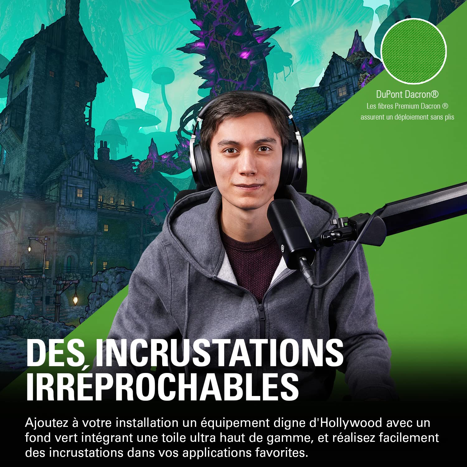 Elgato Green Screen XL fond vert rétractable 2x1,82m