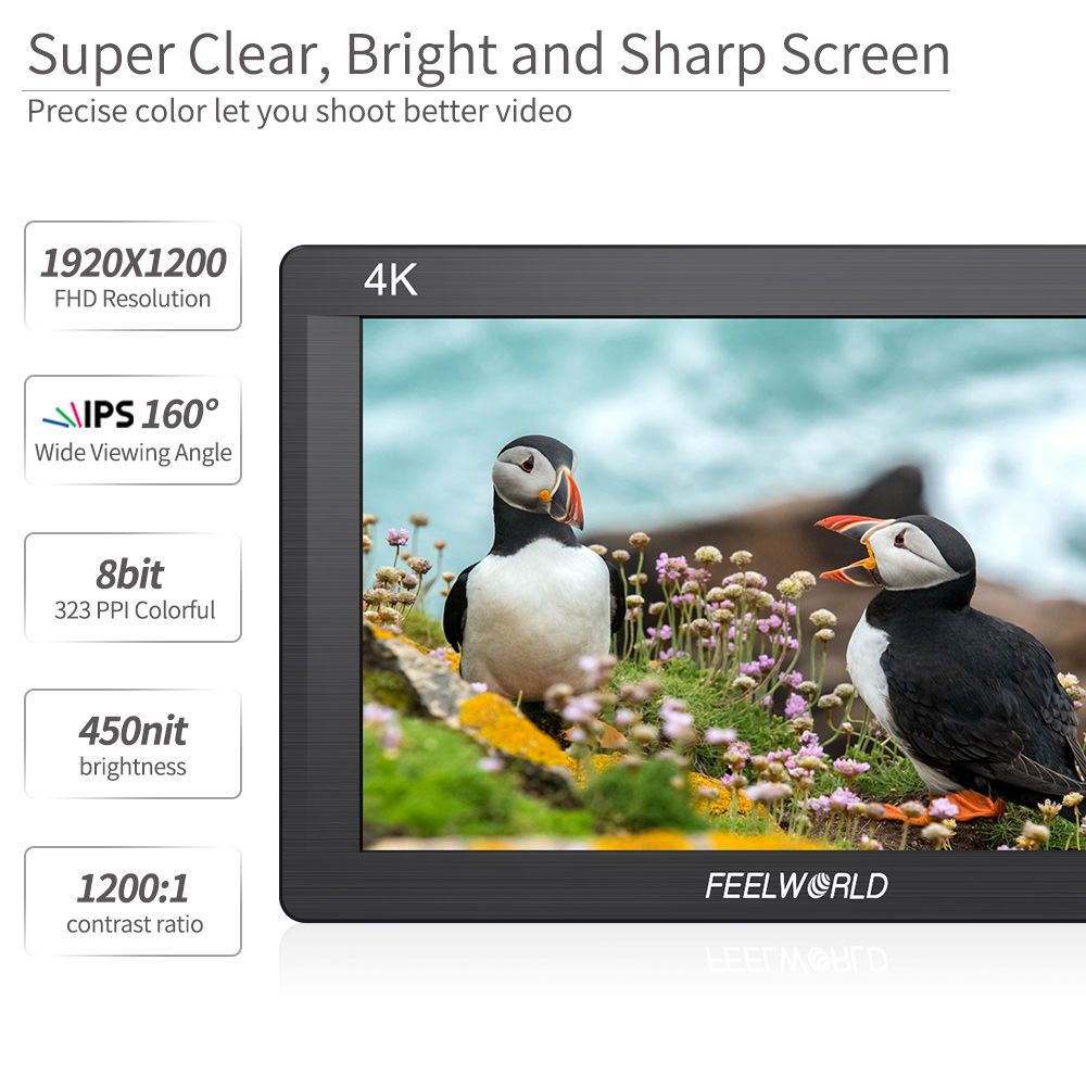 FeelWorld FH7 moniteur vidéo 7 pouces Full HD HDMI 4K