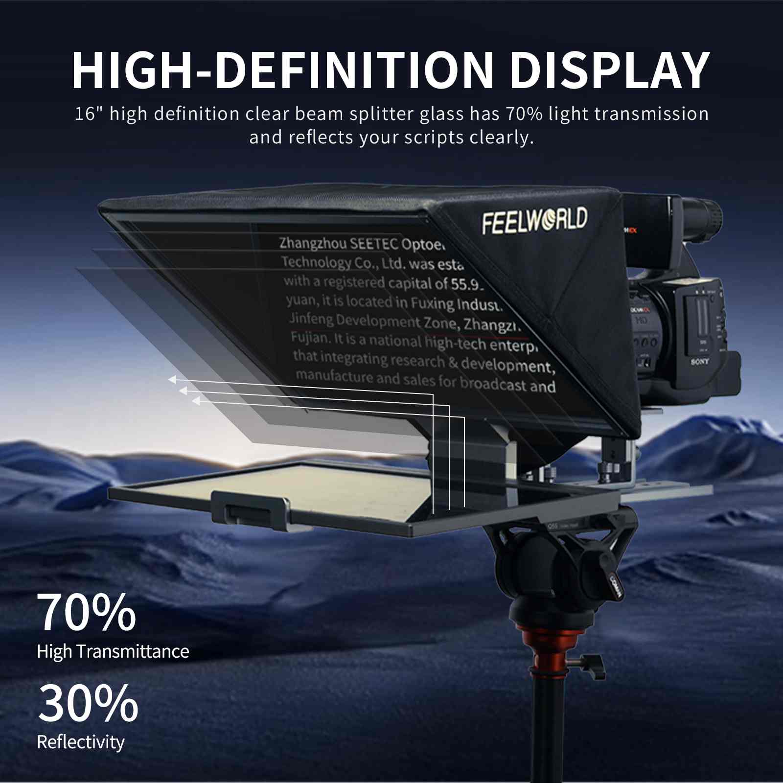 FeelWorld TP16 prompteur 16" pliable tablette DSLR