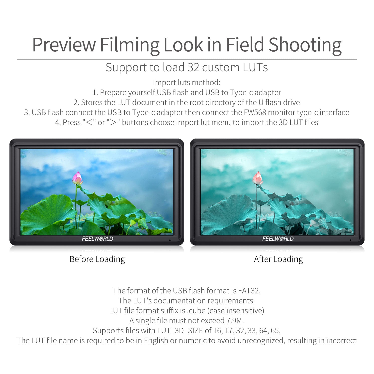 FeelWorld FW568 V3 moniteur caméra 6" HDMI Full HD