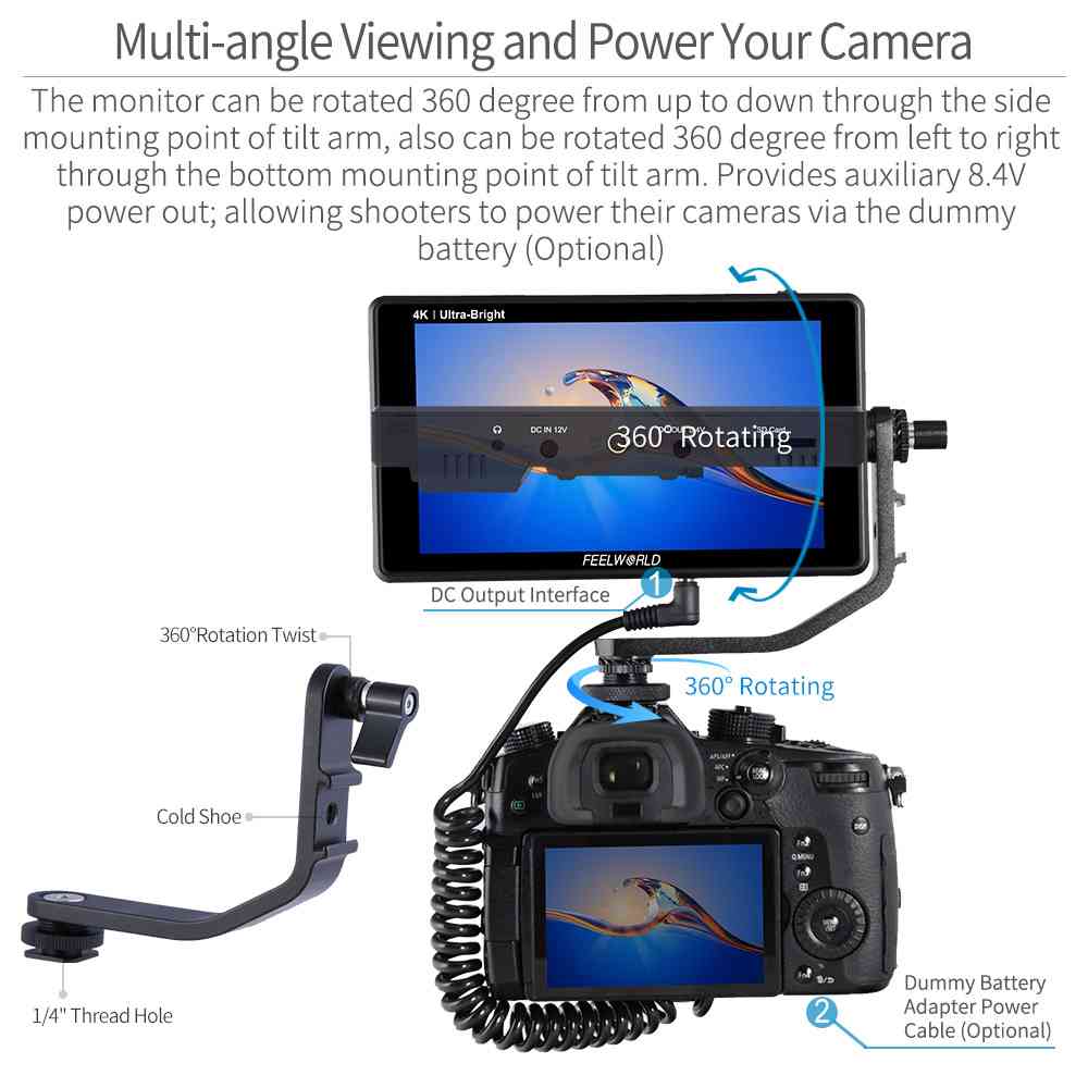 FeelWorld LUT6 moniteur terrain 6" tactile 2600 nits HDR