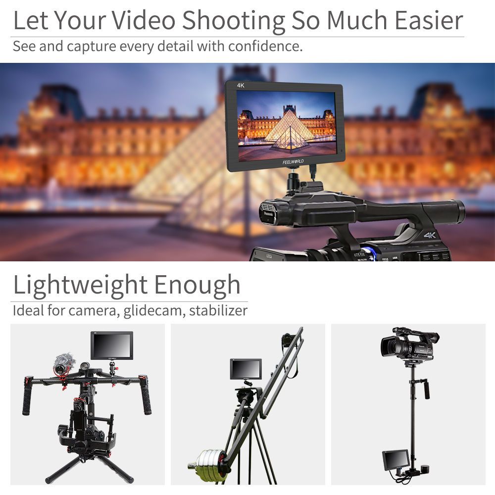 FeelWorld FH7 moniteur vidéo 7 pouces Full HD HDMI 4K
