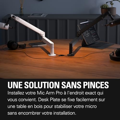 Elgato Wave Mic Arm Desk Plate fixation bureau noir