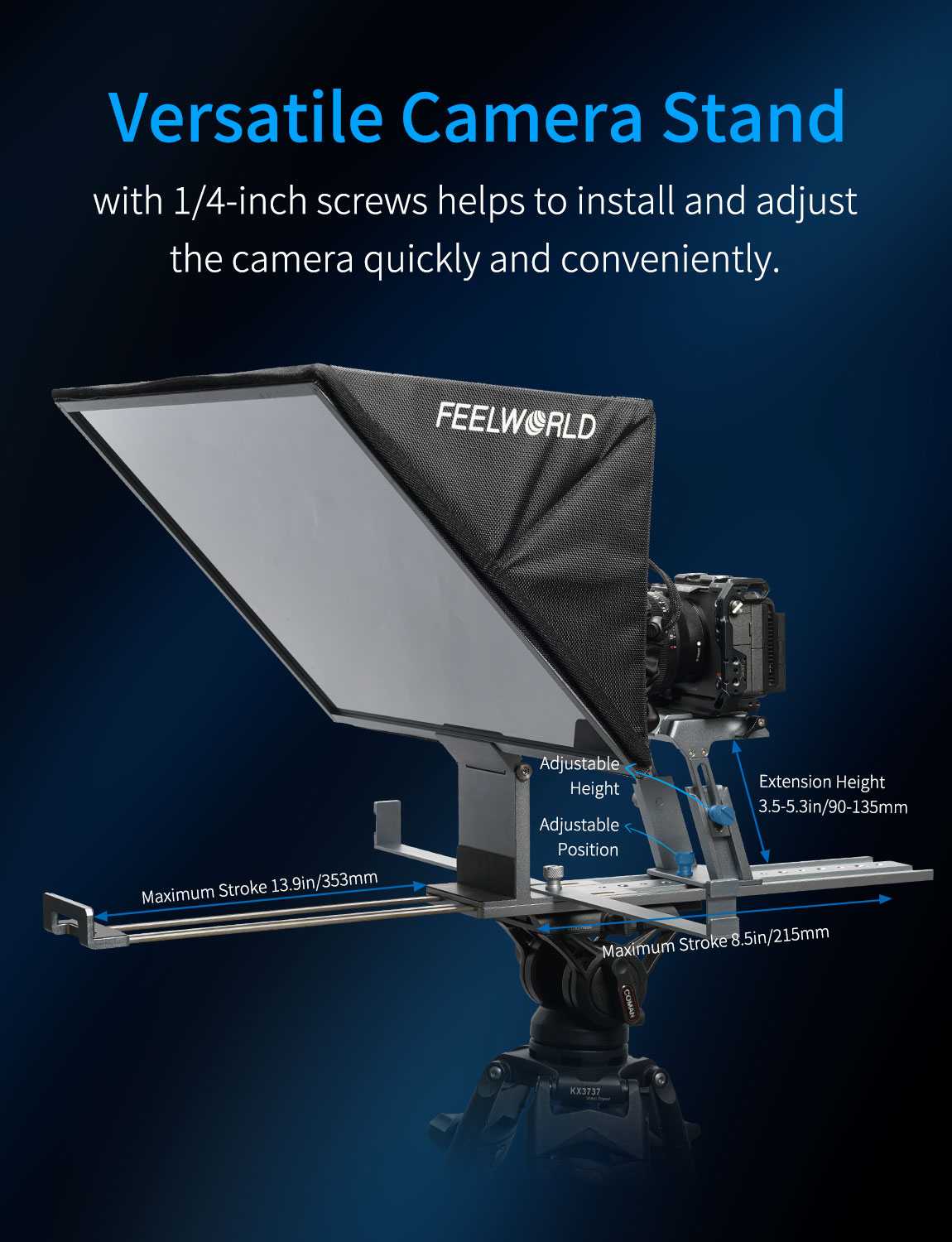 FeelWorld TP21 prompteur 21" pliable Bluetooth studio