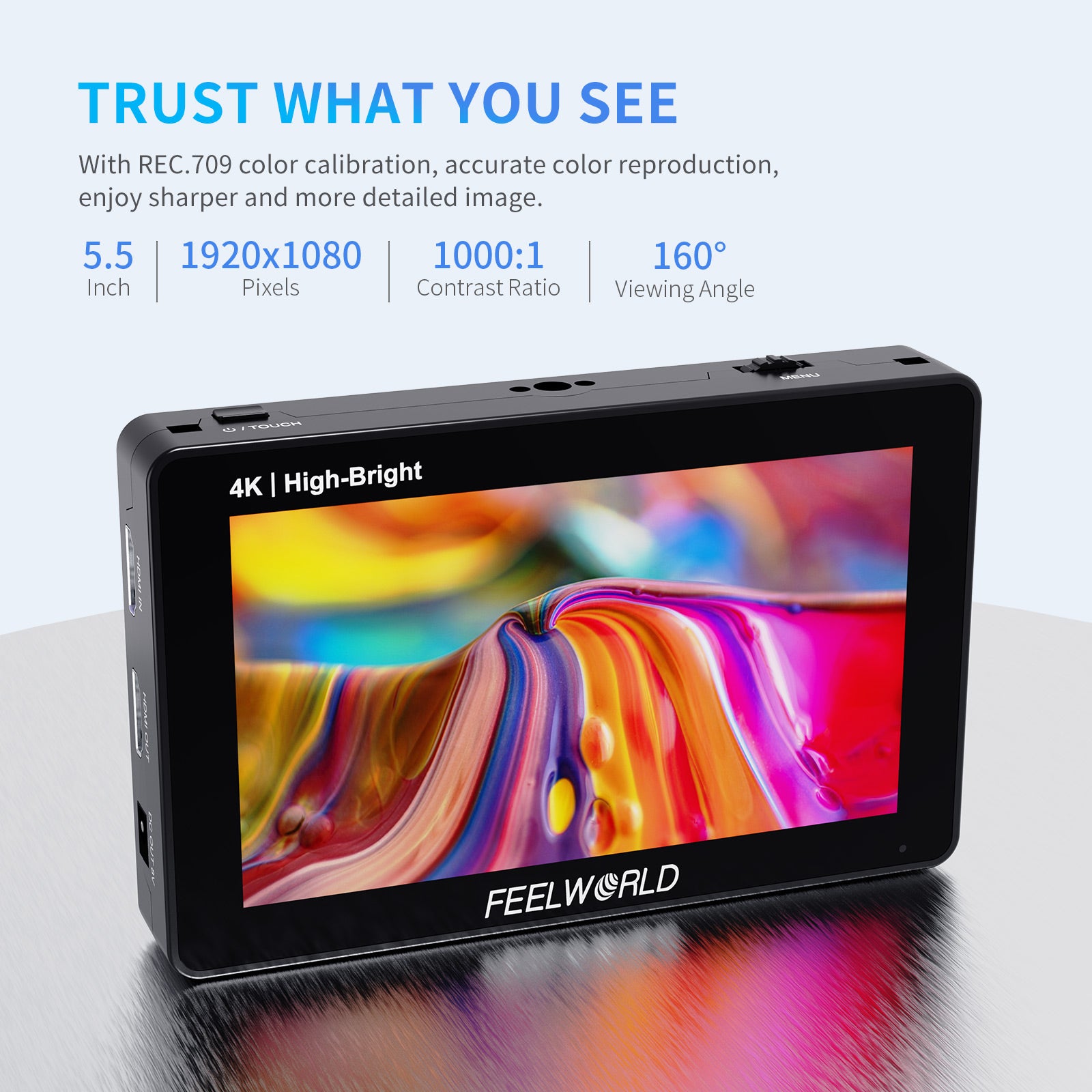 FeelWorld F6 PLUSX Moniteur 5,5" 1600nit tactile HDMI