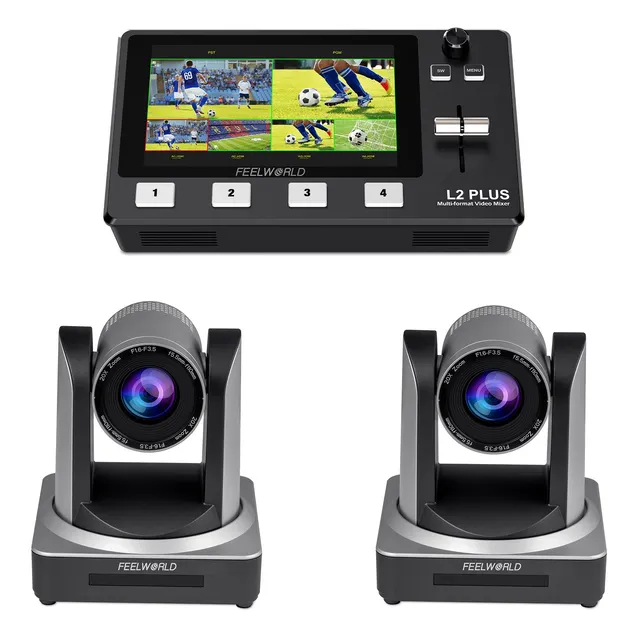 FeelWorld L2 PLUS mélangeur + 2 caméras POE20X PTZ
