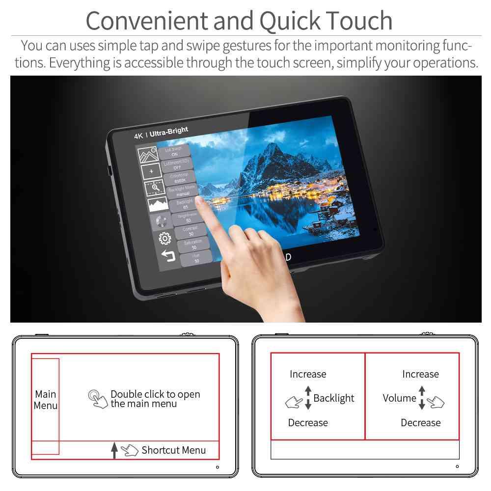 FeelWorld LUT7 Pro moniteur 7 pouces 2200 nits HDMI