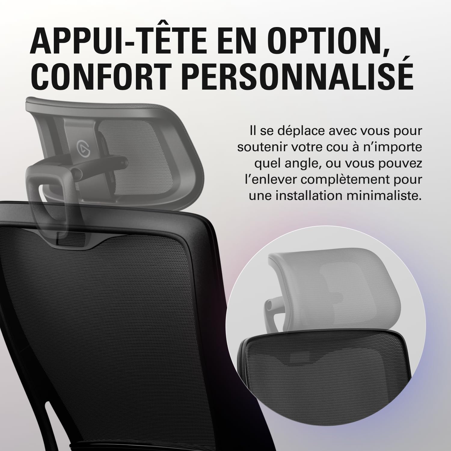 Elgato Embrace fauteuil studio ergonomique noir maille