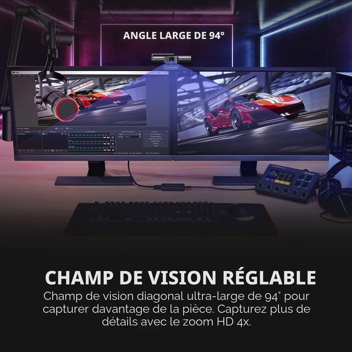 AVerMedia Live Streamer CAM 513 PW513 webcam 4K noire