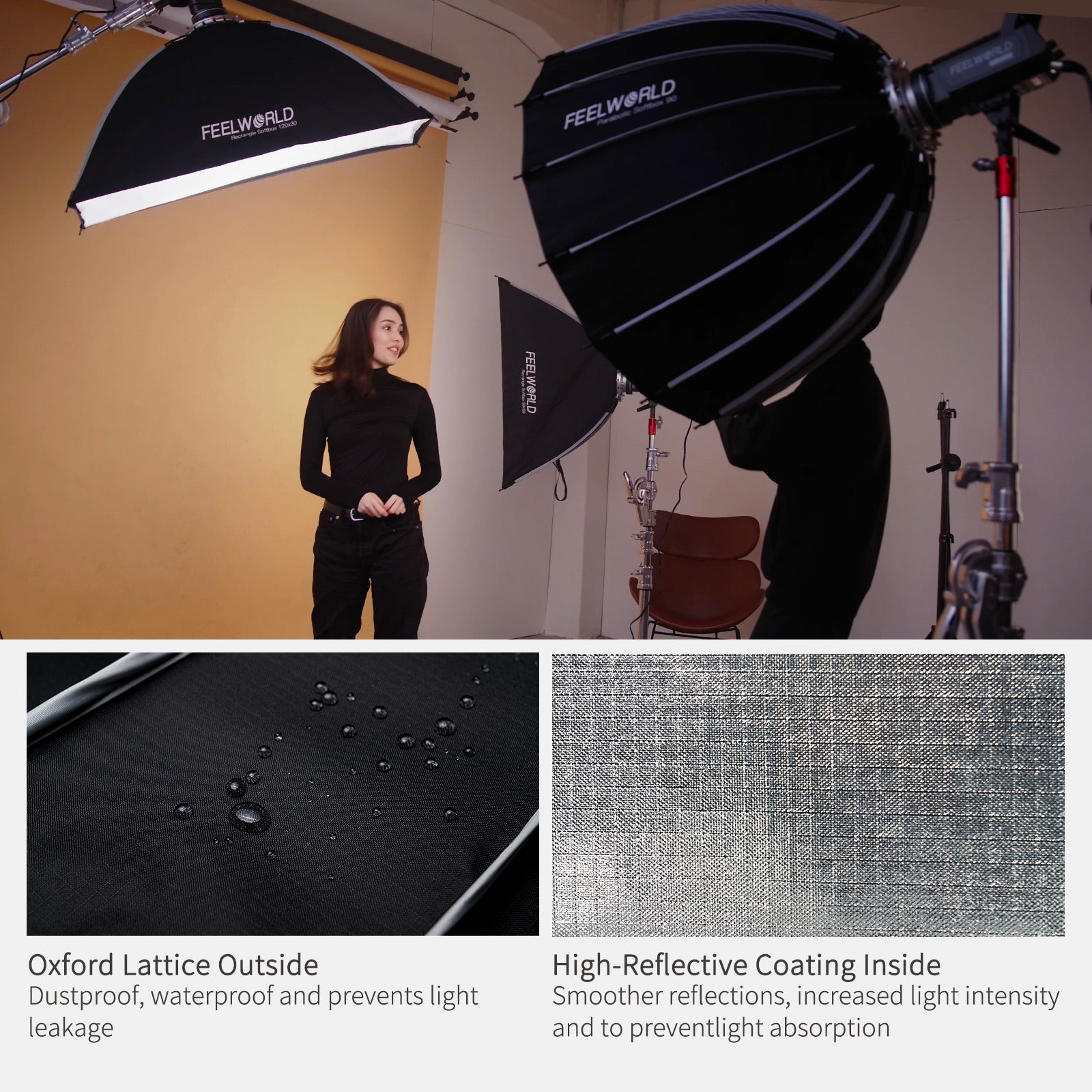 FeelWorld FSP90 V2 softbox parabolique 90cm monture Bowens