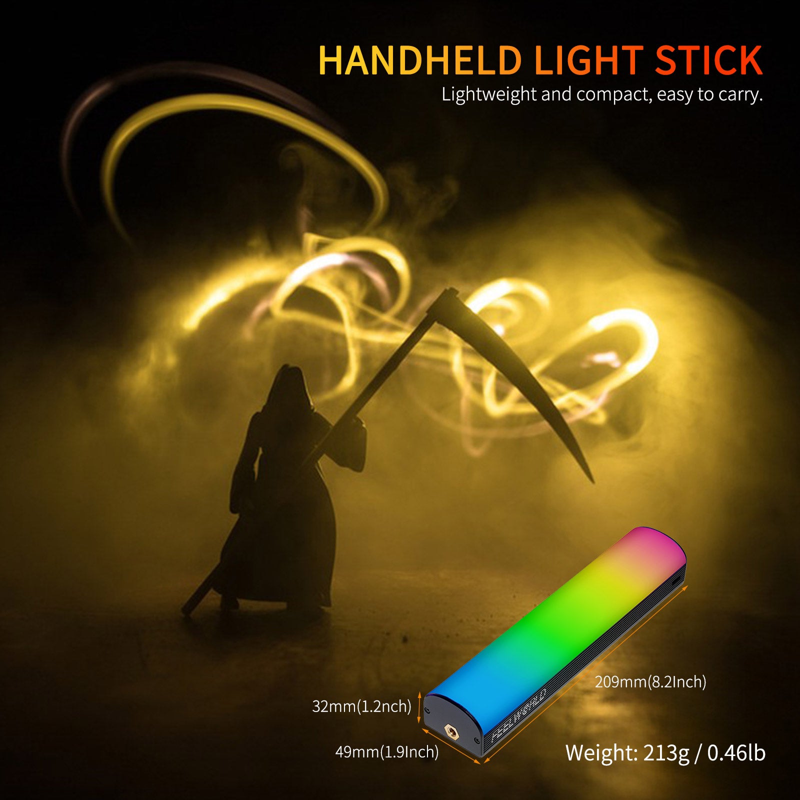 FeelWorld MT2 bâton LED RGB 360° torche vidéo portable