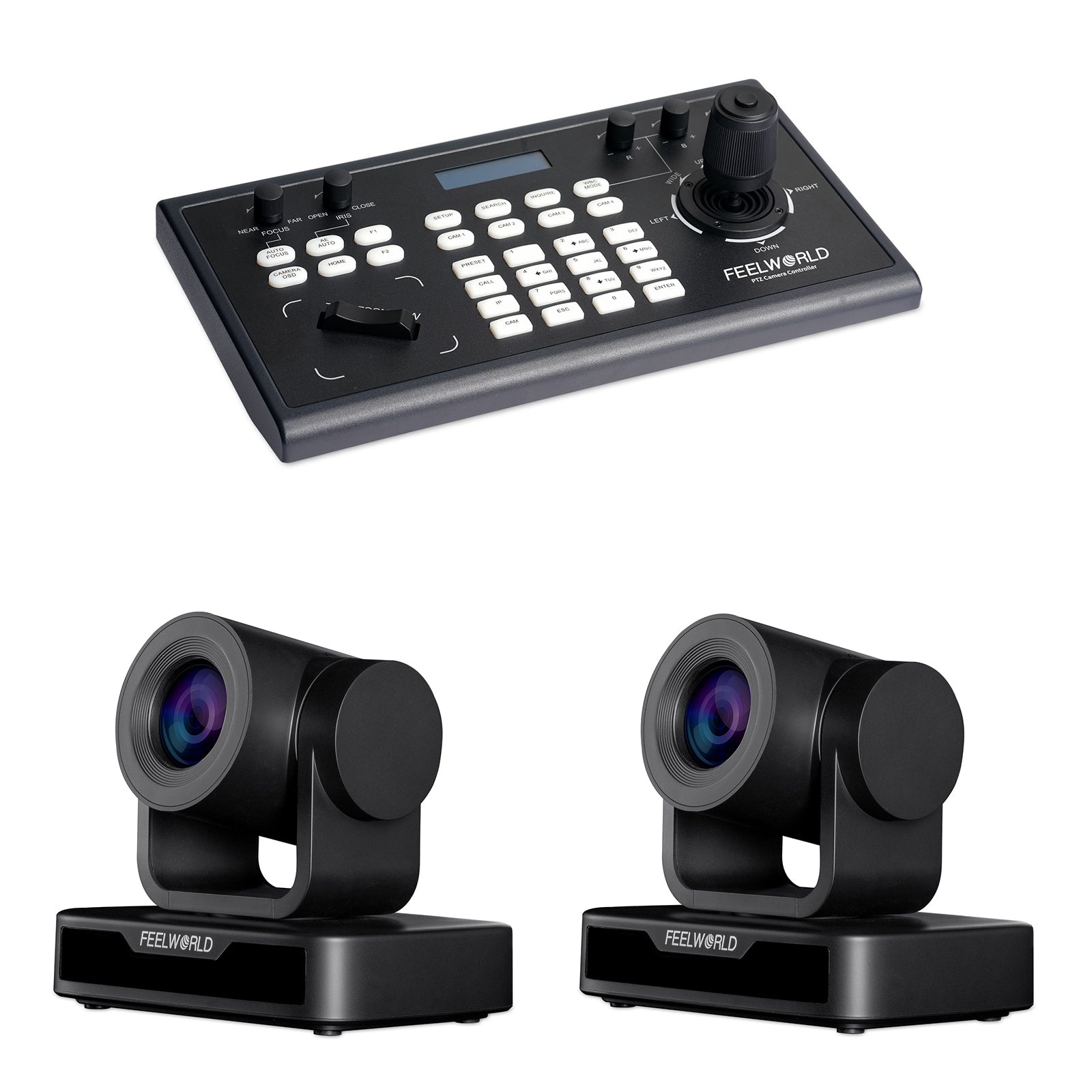 FeelWorld KBC10 + 2 USB10X Kit PTZ Caméras + Contrôleur