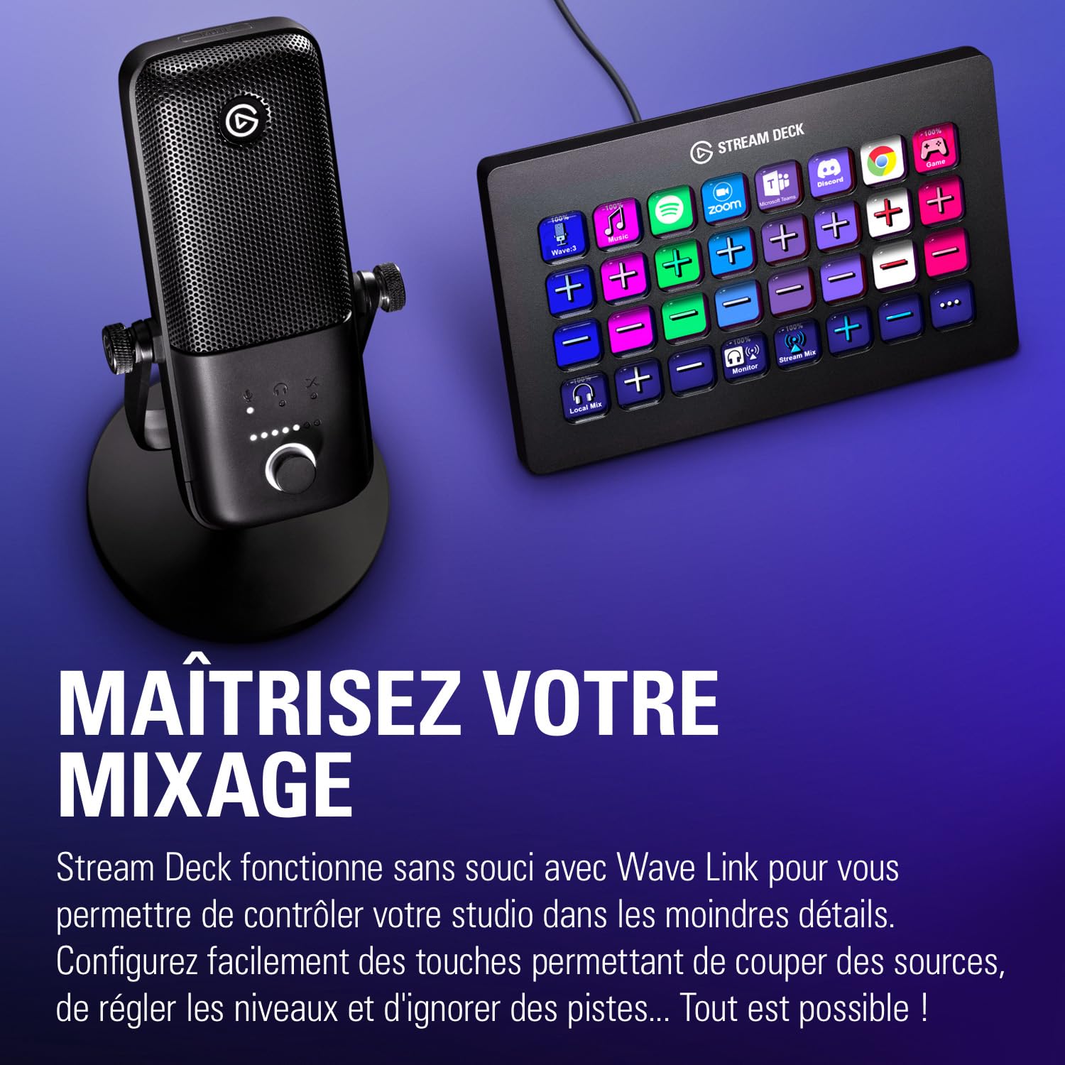 Elgato Wave:3 micro USB cardioïde noir 24 bits