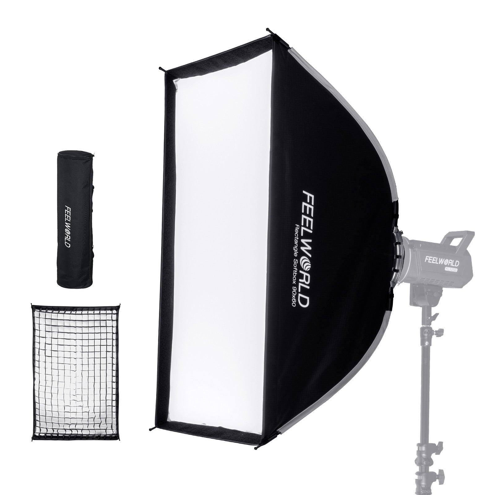 FeelWorld FSR120 Softbox 30x120cm Bowens + Grille