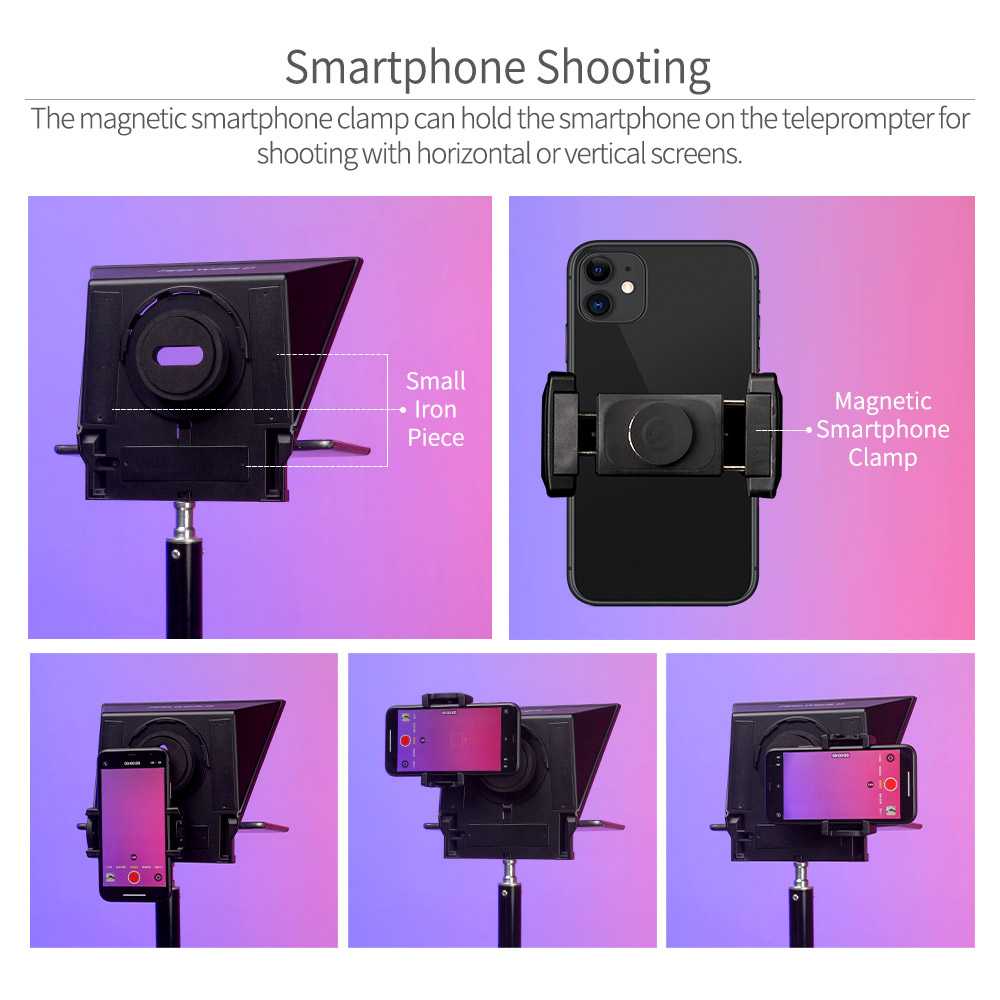 FeelWorld TP2A prompteur 8" tablette smartphone DSLR