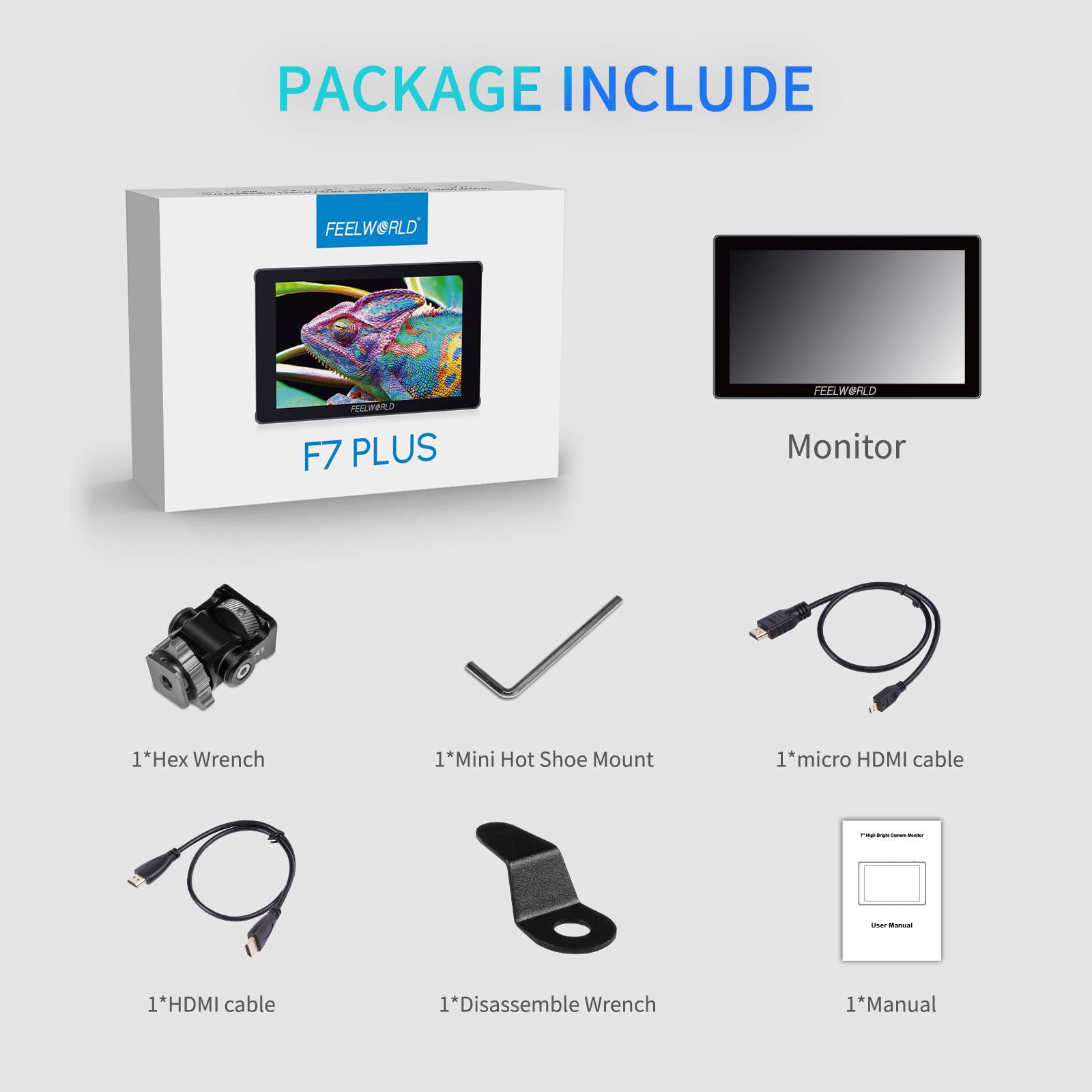 FeelWorld F7 Plus moniteur 7 pouces 1200 nits tactile 4K