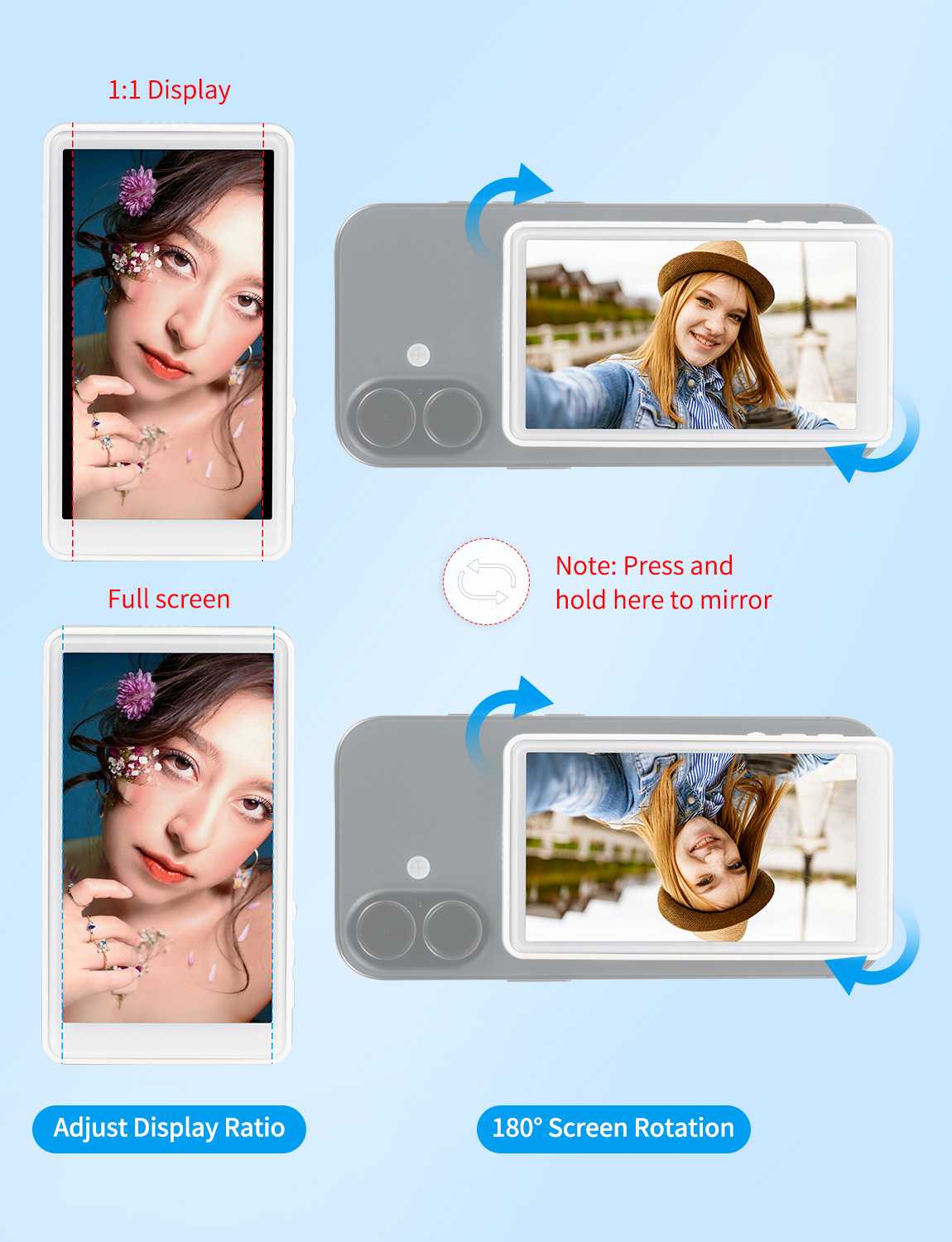 FeelWorld Live Streaming Camera MC4 moniteur selfie magnétique