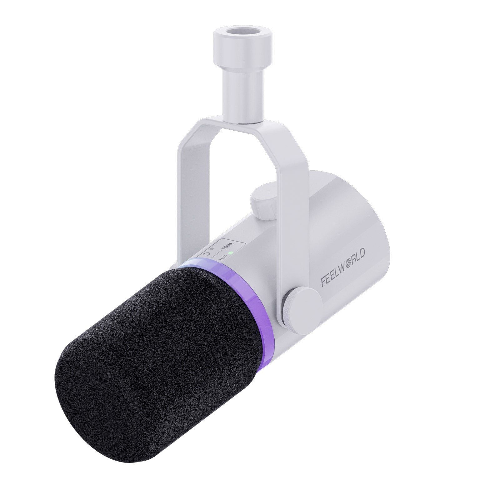 FeelWorld PM1 micro dynamique XLR USB blanc podcast streaming