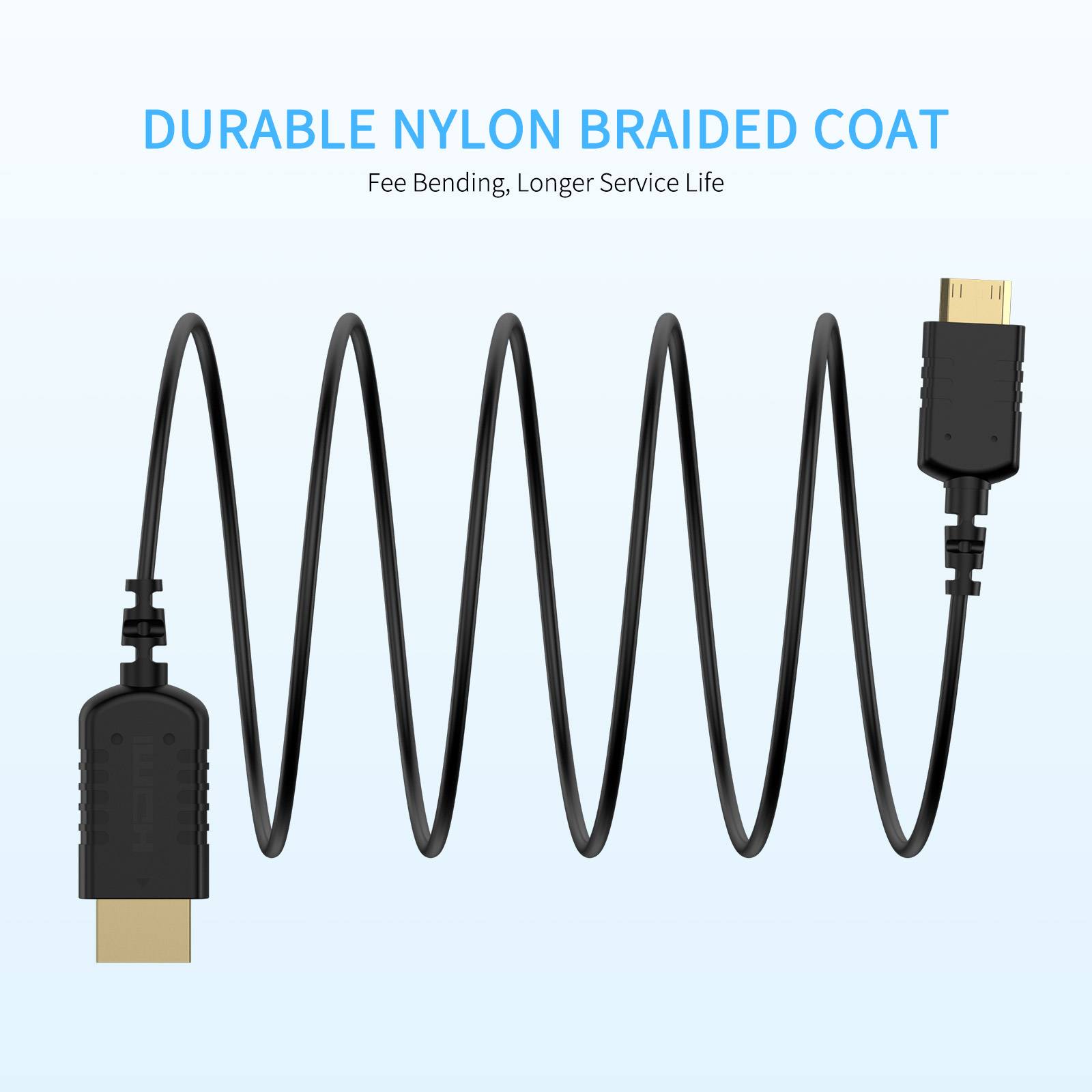 FeelWorld câble mini HDMI-HDMI 4K 60Hz fin 90cm monitoring