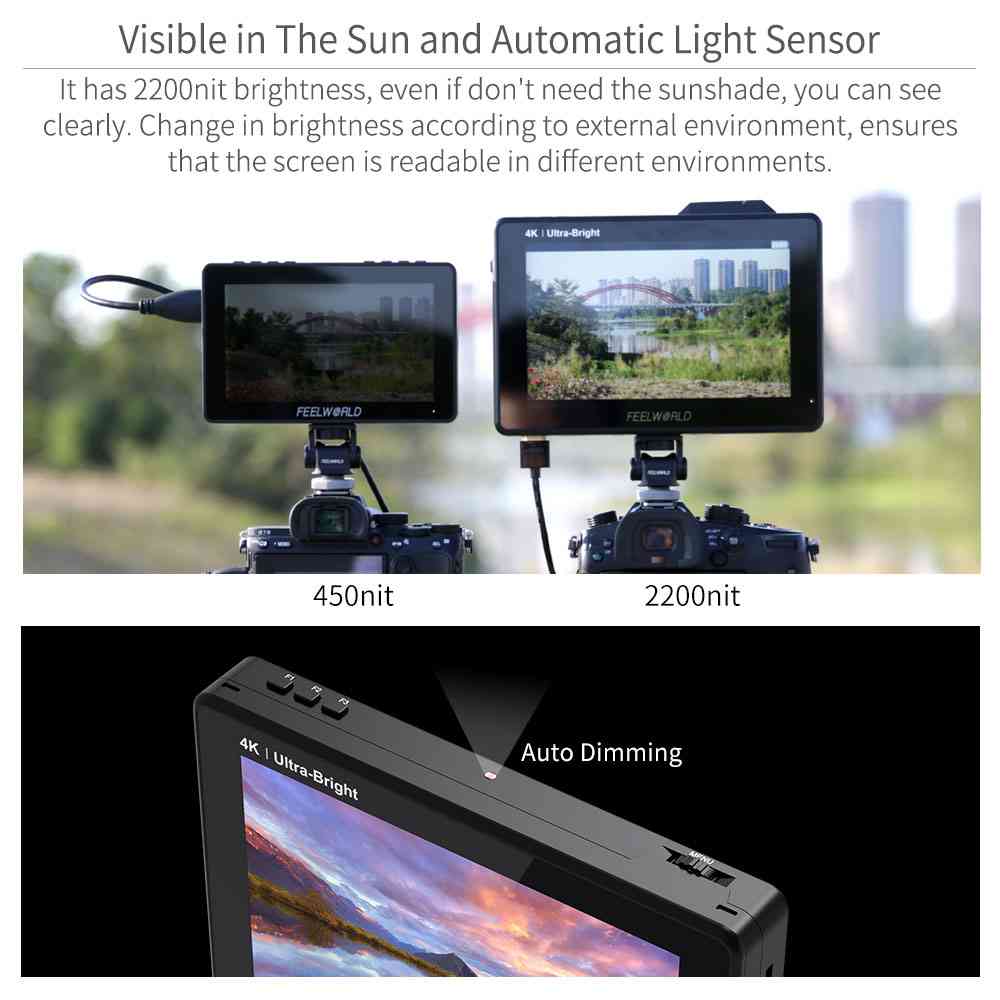 FeelWorld LUT7 Pro moniteur 7 pouces 2200 nits HDMI