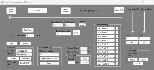 Waterbird Controllers licence logiciel motion control