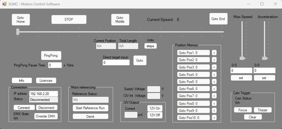 Waterbird Controllers licence logiciel motion control