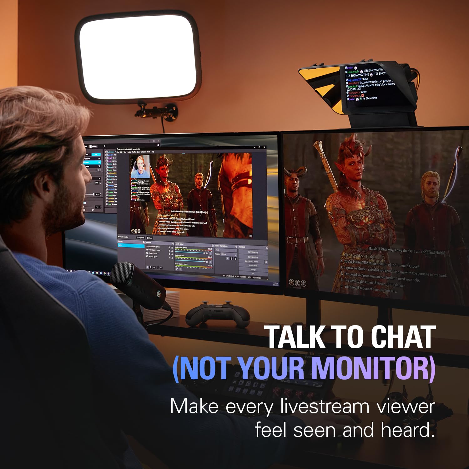 Elgato Prompter téléprompteur écran intégré streaming