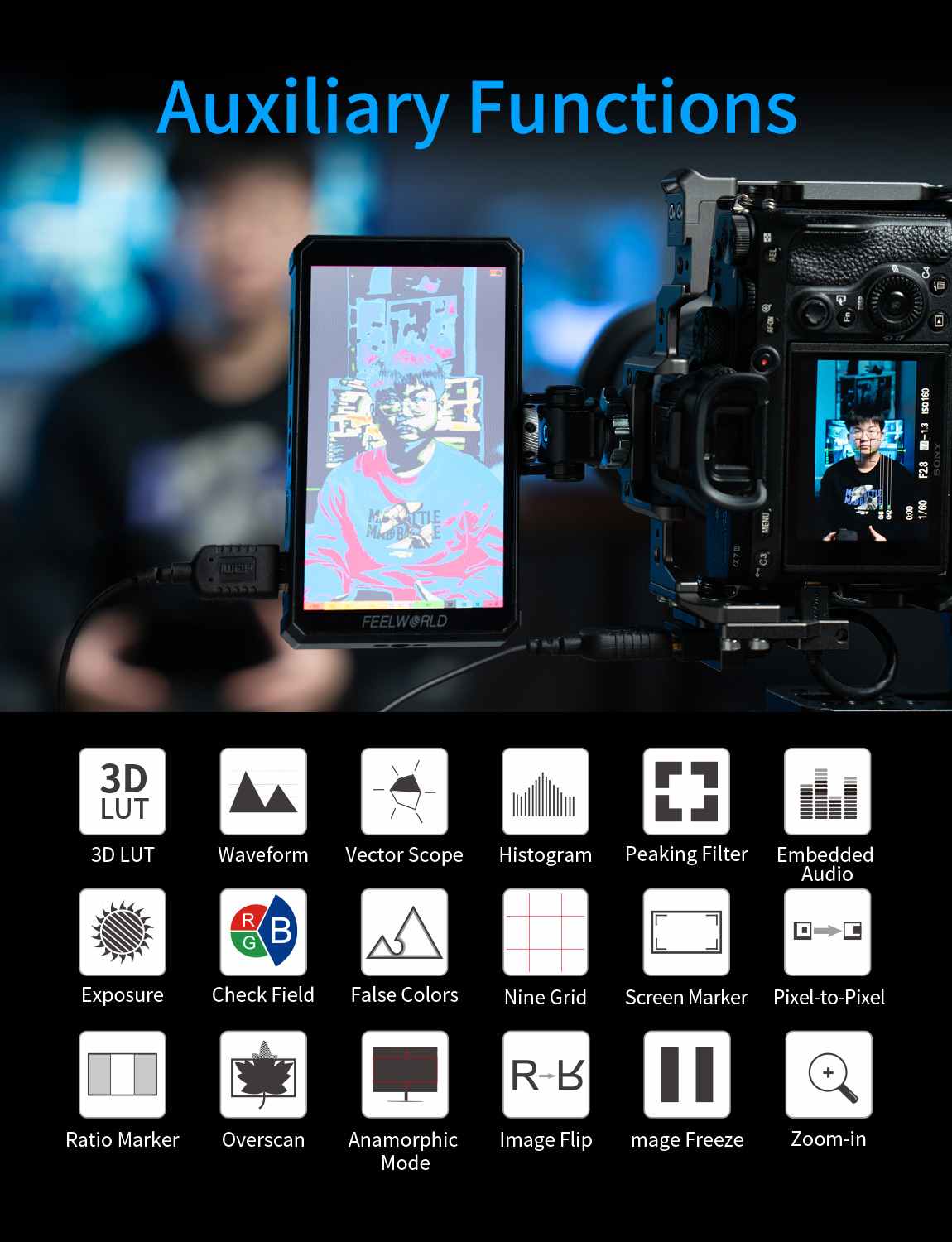 FeelWorld PS6 Moniteur Vidéo OLED 5,5" HDMI 4K Tactile