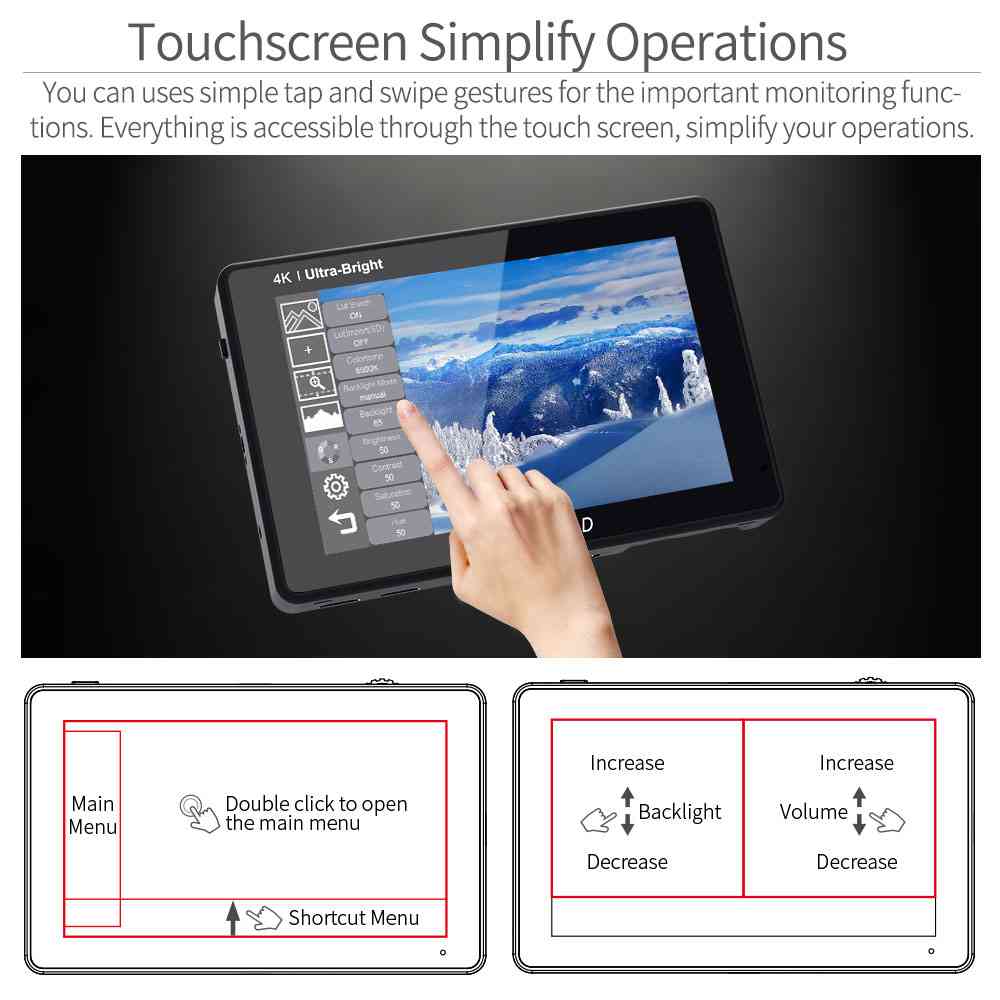 FeelWorld LUT7S PRO moniteur 7" tactile 2200 nits SDI